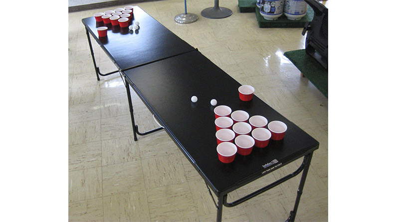 Beer pong is a drinking game